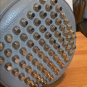 Wang Diego grey pebbled calfskin